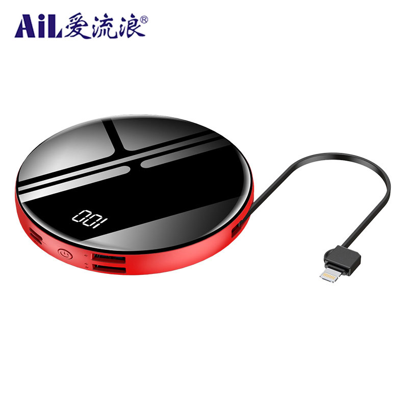 AiL DX02 20000mAh portable power bank with built-in charging cable LED display