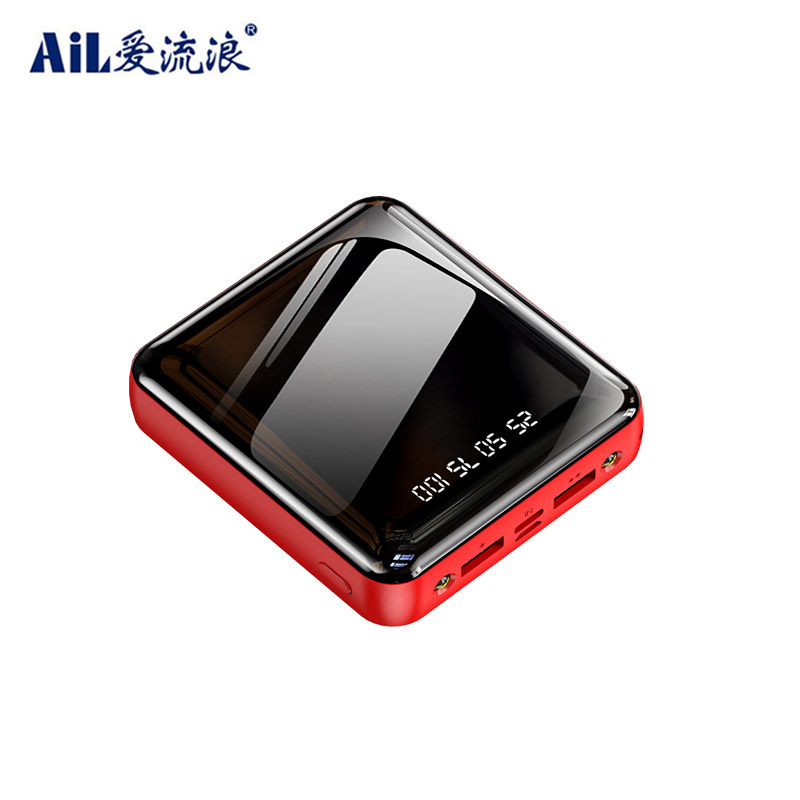 Best promotional gift customization DX31 mini slim mirror power bank 10000mah 