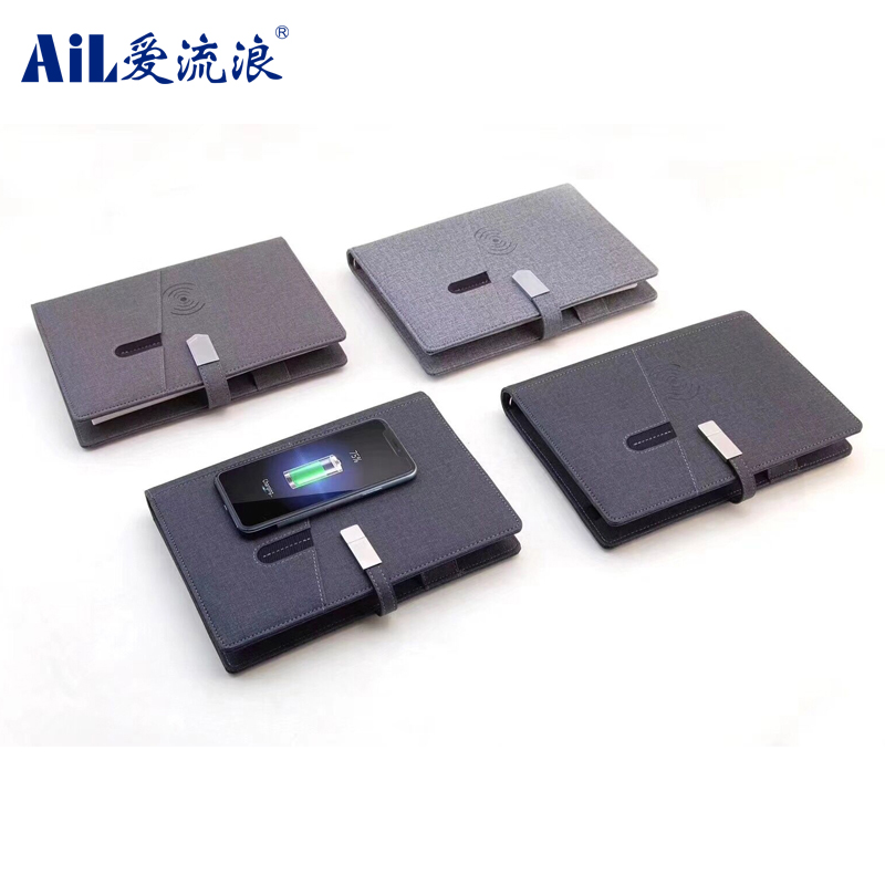 Promotional Gift 8000mAh Personalized 8GB USB Flash Drive Wireless Charging Notebook Power Bank