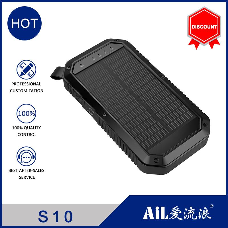 S10 Outdoor Camping Solar Charger Portable 10W Wireless Power Bank 